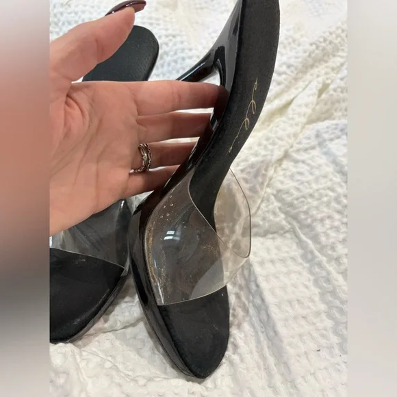 Women’s dancing heels Black Heels with Clear - Picture 8 of 8
